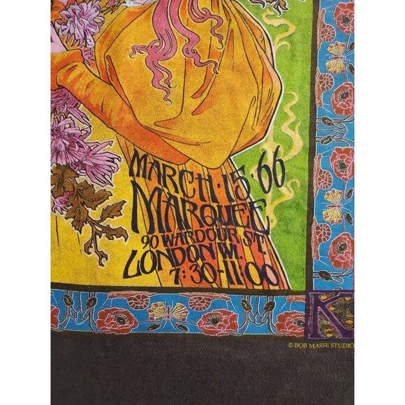 Pink Floyd Shirt XL Gray Destroyed Retro 1966 Marquee London Art Nouveau Poster - Picture 3 of 11